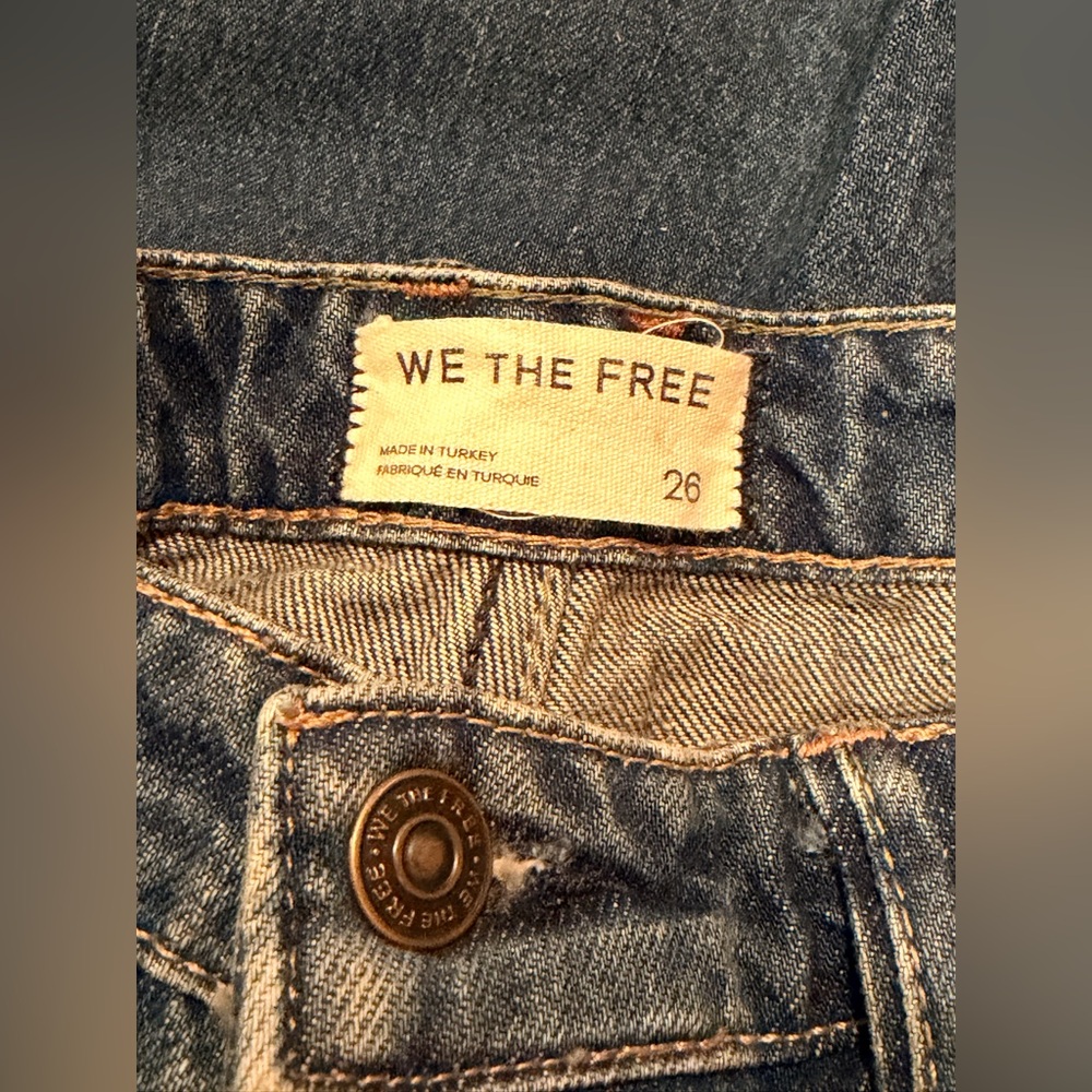 Free People We The Free Wide Leg Loose Fit Raw Hem Jeans - Picture 9 of 13